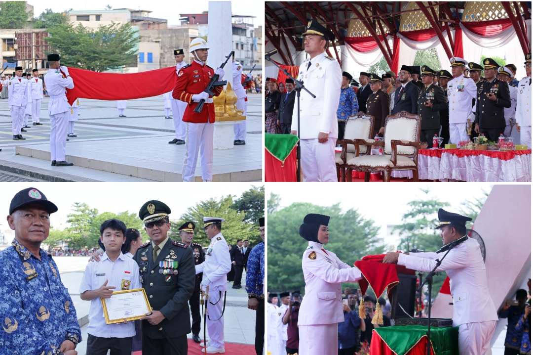 Dandim 0208/Asahan Ikuti Parade Senja dan Penurunan Bendera Merah Putih di Kota Tanjung Balai
