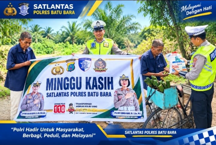 Satlantas Polres Batu Bara Gelar Program Minggu Kasih, Sasar Masyarakat Kurang Mampu di Limapuluh Kota