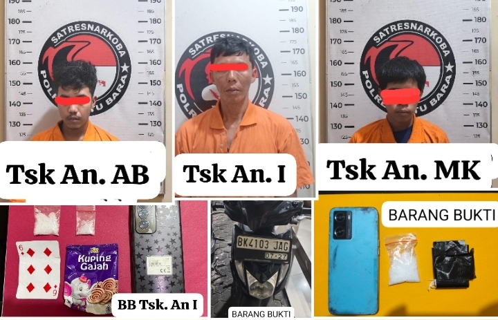 Satresnarkoba Polres Batu Bara Ungkap Dua Kasus Shabu, Amankan Tiga Tersangka