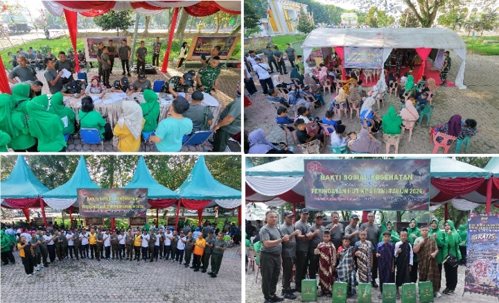 Dalam Rangka HUT TNI Ke-81, Kodim 0208/Asahan Gelar Bakti Sosial Kesehatan