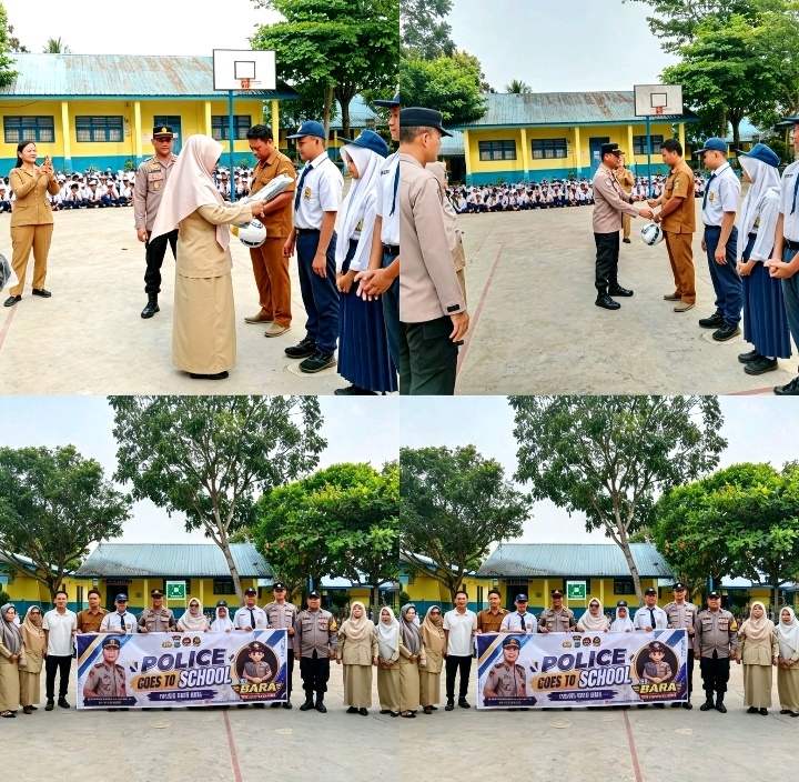 Polres Batu Bara Gelar Police Go To School di SMPN 1 Lima Puluh, Tekankan Bahaya Narkoba dan Bullying
