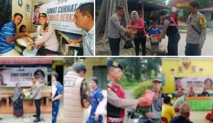 Polres Batu Bara Gelar Jumat Curhat dan Berbagi Sembako di Sejumlah Wilayah